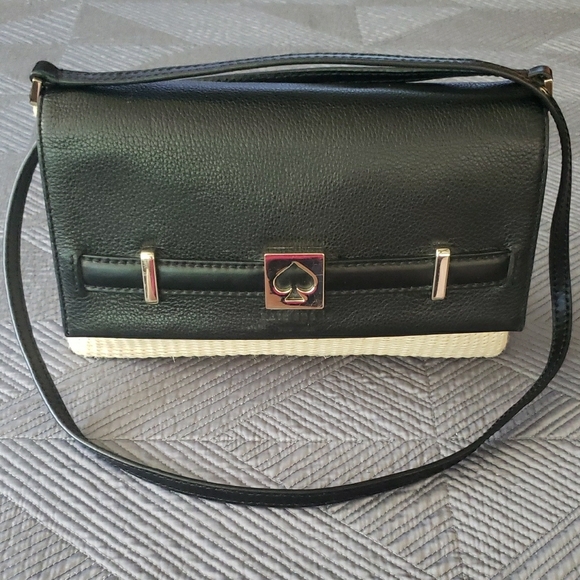 kate spade Handbags - Kate Spade Black and Cream Crossbody Bag with Metallic Clasp